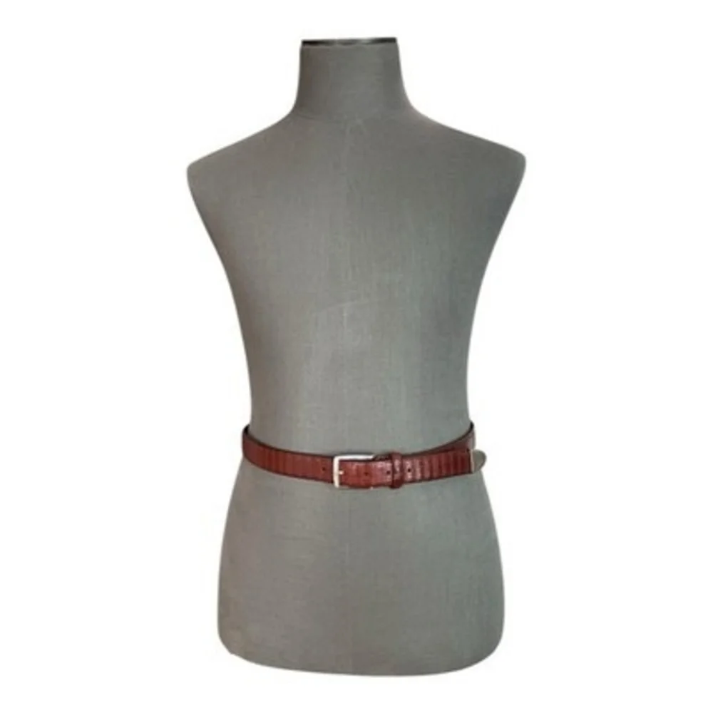 Peruzzi Florence Italy Cognac Brown Genuine Leather Basket Weave Belt 95/110 New